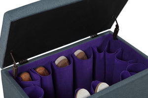 English Elm 18.5" Tall Tufted Shoe Storage Bench with 16-Pocket Organizer, Dove Gray, Durable Foam Seat B072P222462