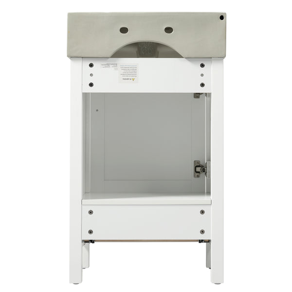 English Elm 20.28'' 20.28" Modern Bathroom Vanity with Ceramic Sink, Solid Wood Frame, Soft-Close Drawer & Cabinet - Space-Saving Design White N729P277755K