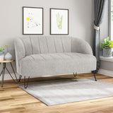 Christopher Knight Home® - Noble House - Lupine Modern Fabric Loveseat with Hairpin Legs