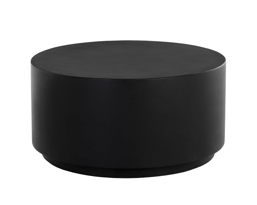 Sunpan Rubin Coffee Table - Contemporary Round Design for Indoor and Covered Outdoor Spaces, Unique Style Black