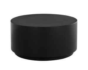 Sunpan Rubin Coffee Table - Contemporary Round Design for Indoor and Covered Outdoor Spaces, Unique Style Black