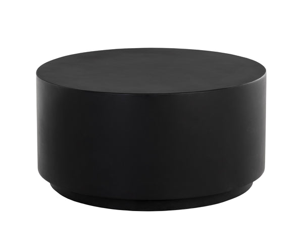 Sunpan Rubin Coffee Table - Contemporary Round Design for Indoor and Covered Outdoor Spaces, Unique Style Black