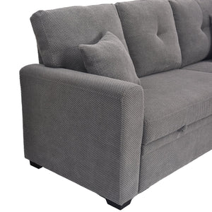 English Elm Sleeper Sectional with Pull Out Bed Storage Chaise Tufted Polyester Living Room W5568S00039