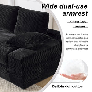 English Elm 99*69" Modular Sectional Sofa Set - Modern Minimalist L-Shape Couch With Soft Upholstery & No Assembly W1829S00061