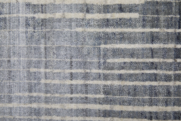 Feizy Rugs Eas69ahf Eastfield Artisanal Hand-woven Viscose And Wool Abstract Rug - Modern Style For Any Space Blue,Ivory,Gray Viscose,Wool Eas69ahfblubgeg00