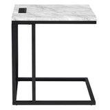 OSP Home Furnishings Norwich C-Table  Black / White Marble