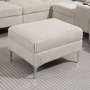 English Elm Convertible Sectional Sofa With Storage Ottoman, Cupholders & Usb Ports - Modern Comfort For Living Spaces W3098S00034