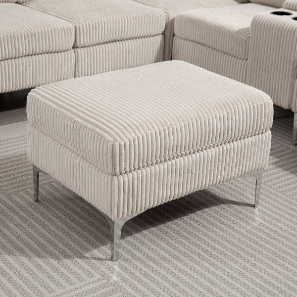 English Elm Convertible Sectional Sofa With Storage Ottoman, Cupholders & Usb Ports - Modern Comfort For Living Spaces W3098S00034