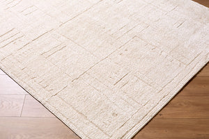 Livabliss Alma Turkish Woven Polypropylene Area Rug Modern Low Profile Living Room Floor Accent Ivory, Taupe 6'7" x 9' EDAL2301-679