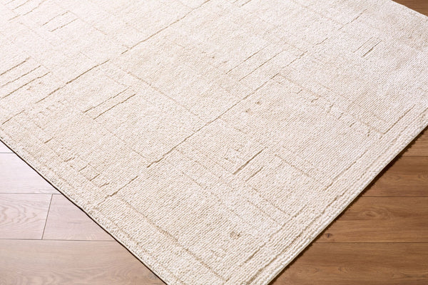 Livabliss Alma Turkish Woven Polypropylene Area Rug Modern Low Profile Living Room Floor Accent Ivory, Taupe 6'7" x 9' EDAL2301-679