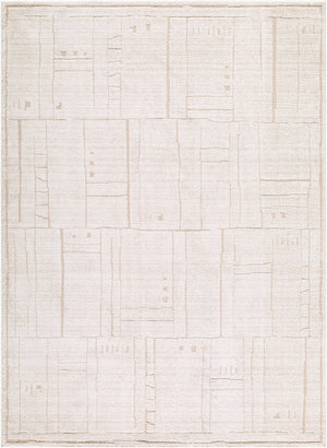 Livabliss Alma Turkish Woven Polypropylene Area Rug Modern Low Profile Living Room Floor Accent Ivory, Taupe 6'7" x 9' EDAL2301-679