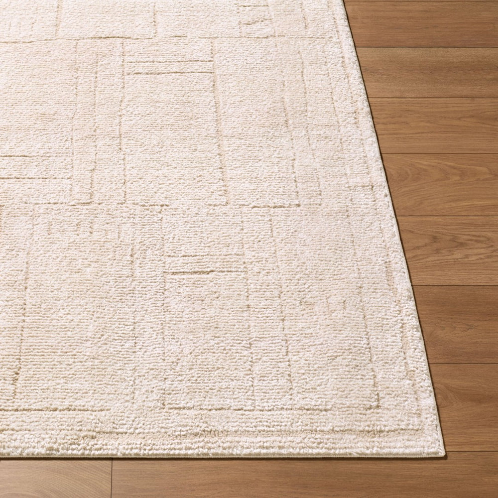 Livabliss Alma Turkish Woven Polypropylene Area Rug Modern Low Profile Living Room Floor Accent Ivory, Taupe 5'3" x 7' EDAL2301-537