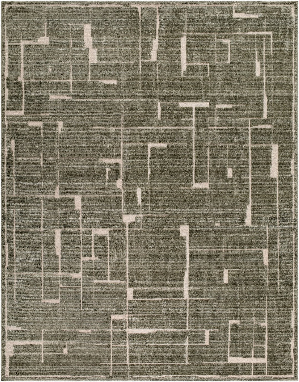 Livabliss Alma Machine Woven Polypropylene Area Rug Neutral Modern Style for Living Room Floors Olive, Medium B 7'10" x 10'2" EDAL2302-710102