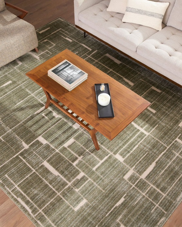 Livabliss Alma Machine Woven Polypropylene Area Rug Neutral Modern Style for Living Room Floors Olive, Medium B 5'3" x 7' EDAL2302-537
