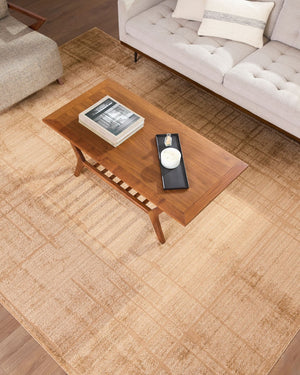 Livabliss Alma Geometric Polypropylene Area Rug Turkish Woven Modern Living Room Floor Accent Tan 6'7" x 9' EDAL2303-679