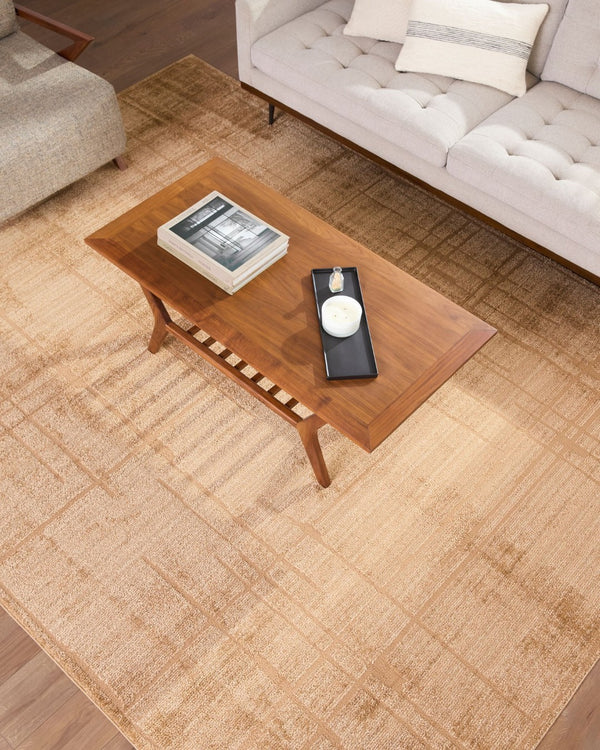 Livabliss Alma Geometric Polypropylene Area Rug Turkish Woven Modern Living Room Floor Accent Tan 6'7" x 9' EDAL2303-679