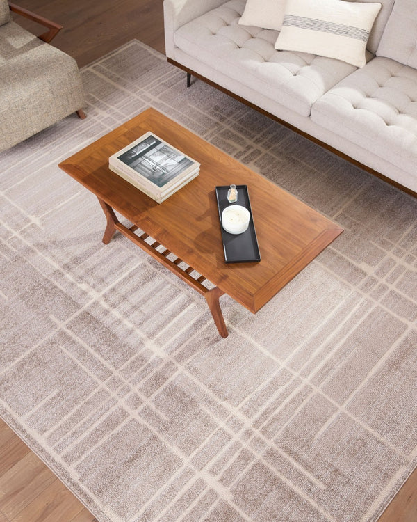 Livabliss Alma Geometric Polypropylene Area Rug Turkish Woven Modern Living Room Floor Accent Medium Brown, T 5'3" x 7' EDAL2304-537