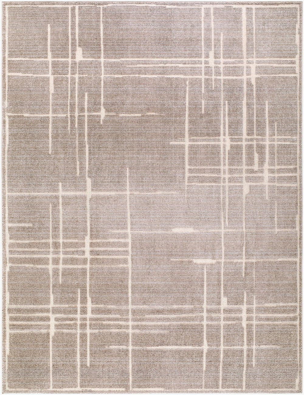 Livabliss Alma Geometric Polypropylene Area Rug Turkish Woven Modern Living Room Floor Accent Medium Brown, T 7'10" x 10'2" EDAL2304-710102