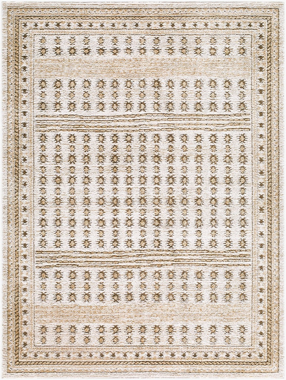 Livabliss Alma Bohemian Global Polypropylene Area Rug Turkey Woven Eclectic Living Room Floor Ivory, Light Ol 5'3" x 7' EDAL2305-537