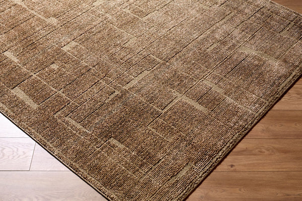 Livabliss Alma Geometric Polypropylene Area Rug Turkey Woven Low Pile Modern Living Room Floor Dark Brown 7'10" x 10'2" EDAL2306-710102