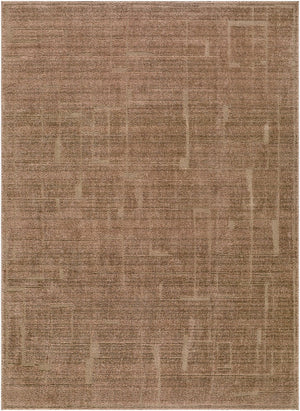 Livabliss Alma Geometric Polypropylene Area Rug Turkey Woven Low Pile Modern Living Room Floor Dark Brown 6'7" x 9' EDAL2306-679