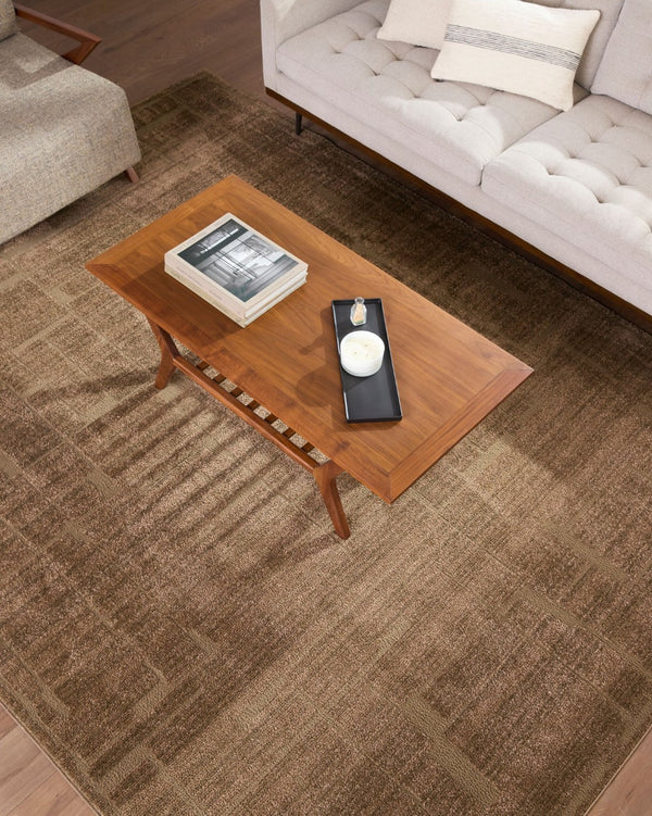 Livabliss Alma Geometric Polypropylene Area Rug Turkey Woven Low Pile Modern Living Room Floor Dark Brown 7'10" x 10'2" EDAL2306-710102