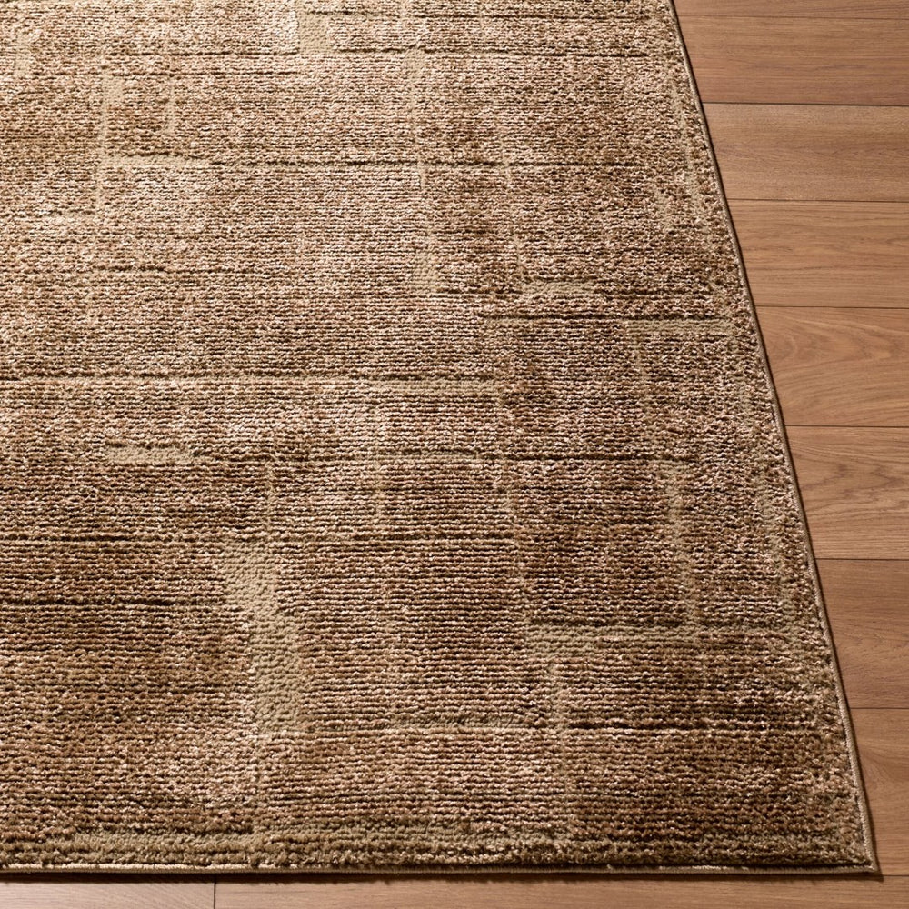 Livabliss Alma Geometric Polypropylene Area Rug Turkey Woven Low Pile Modern Living Room Floor Dark Brown 7'10" x 10'2" EDAL2306-710102