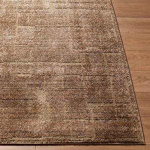 Livabliss Alma Geometric Polypropylene Area Rug Turkey Woven Low Pile Modern Living Room Floor Dark Brown 7'10" x 10'2" EDAL2306-710102