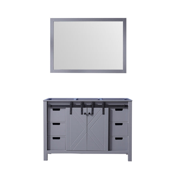 English Elm Dark Grey Bath Vanity Set With 44-Inch Mirror - Modern, Fully Assembled, Stylish Storage Solution B2731S00527