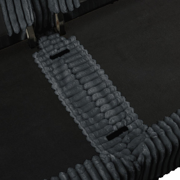 English Elm Slipcovered Sectional 2-Seater Sofa With Detachable Ottoman, Cozy Gray Corduroy & Washable Covers W3041S00216-GIGA