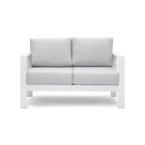 English Elm 5 Pieces Outdoor All-Weather Conversation Set, Sectional Sofa, Aluminum Couch - Light Gray Cushions