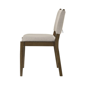 English Elm Set of 2 Tan Upholstered Dining Chairs Rubberwood Tapered Legs Tailored Backrest B016P453430
