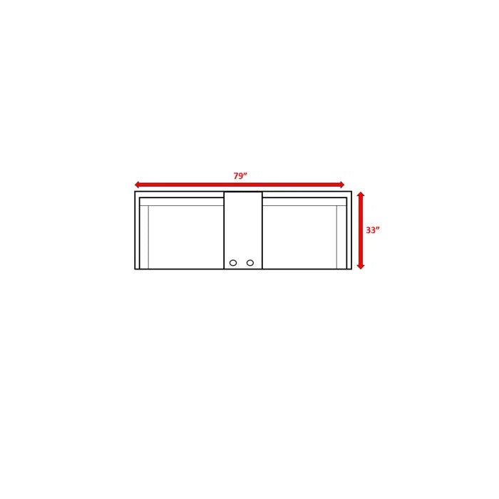 English Elm 79'' Outdoor Loveseat – Stylish Hdpe Wicker Seating With Cushions & Built-In Cup Table For Two B120S00114