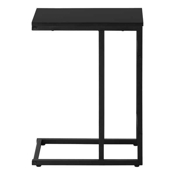English Elm Accent Table, Modern C-Shaped Design For Versatile Use As Snack Or Laptop Stand, Black Finish B2710P218970