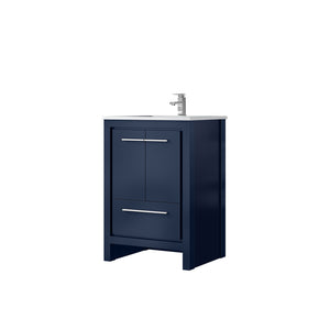 English Elm Navy Blue Bath Vanity With Cultured Marble Top & Chrome Faucet - Perfect For Small Spaces! B2731P259250