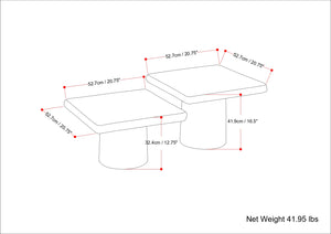 English Elm Zachary Cast Aluminum 2-Piece Coffee Table Set in Graphite & Black Nickel – Handcrafted, Textured Chic B136P239030