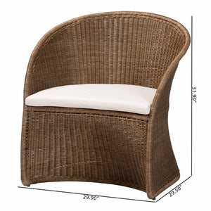 English Elm Bohemian Greywashed Rattan Accent Chair Sculptural Woven Base Boho Living Room Seat B2750P467811
