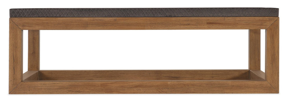 Hooker Furniture Big Sky Cocktail Table With Furrowed Bark Charcoal Top & Vintage Natural Hickory Base, Rustic Durable Design 6700-80109-99