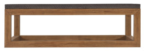 Hooker Furniture Big Sky Cocktail Table With Furrowed Bark Charcoal Top & Vintage Natural Hickory Base, Rustic Durable Design 6700-80109-99