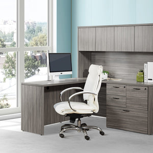 OSP Home Furnishings Deluxe Executive Office Chair with Lumbar Support Faux Leather and Aluminum Base 7251-R101