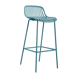 English Elm Benson Outdoor Stackable Barstools Set of 2 Uv Resistant Plastic Metal Patio Seating N776P390482B