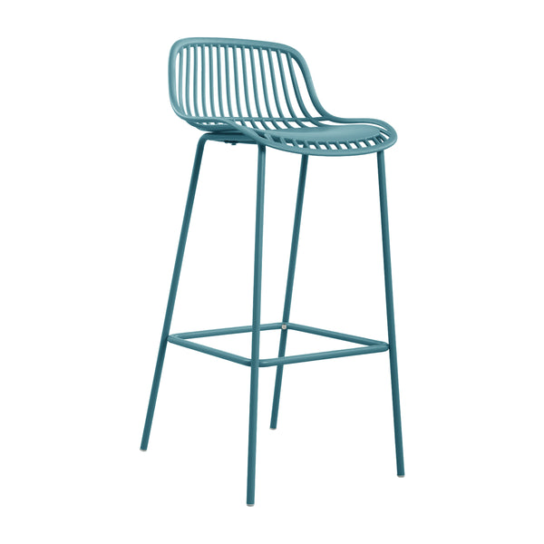 English Elm Benson Outdoor Stackable Barstools Set of 2 Uv Resistant Plastic Metal Patio Seating N776P390482B