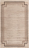Unique Loom Oasis Fountain Machine Made Border Rug Brown, Beige/Light Brown/Ivory 5' 0" x 8' 0"