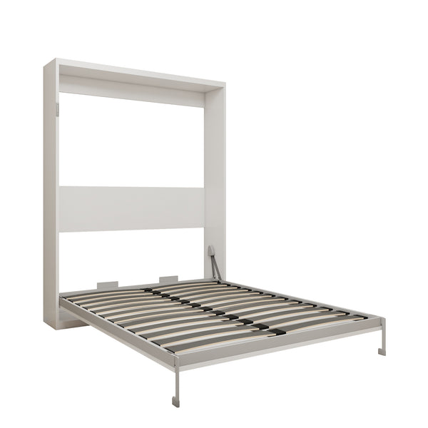 English Elm Multifunctional Queen Murphy Wall Bed with Hydraulic Soft Close and Solid Wood Slat Support W5290S00001