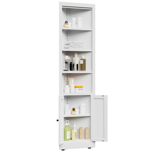English Elm 71" Tall Corner Cabinet Steel Frame 5 Tier Adjustable Shelving Pantry Bathroom Storage T2398P442670