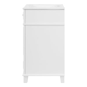 English Elm 24'' Retro Bathroom Vanity Solid Rubberwood Frame Ceramic Sink Soft Close Storage White N710P405405K