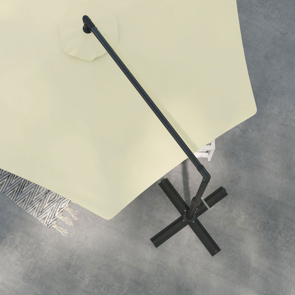 English Elm Outsunny 9.5Ft Cantilever Patio Umbrella With Crank - Stylish, Durable & Versatile Outdoor Shade Solution W2225P174158-GIGA
