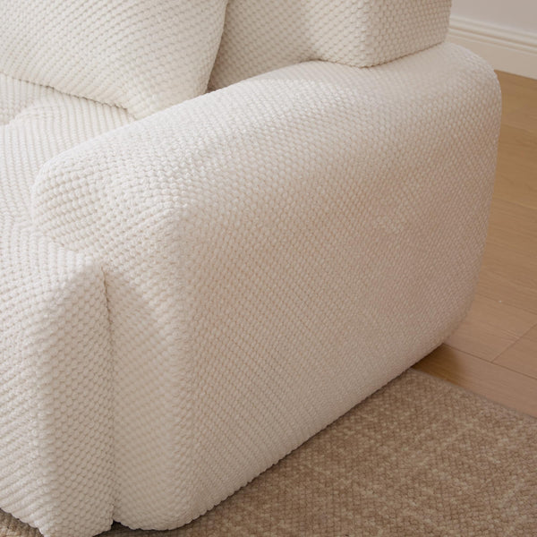 English Elm Loveseat Modular Cloud Floor Sofa Tufted Fuzzy Fabric Couch for Small Apartment Spaces Beige W5385P455461