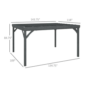 English Elm Patio Fir Wood Pergola with Open Grid Roof for Climbing Vines and Backyard Shade T3971S00169