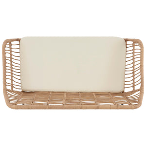 English Elm Antibes 4-Piece Outdoor Conversation Set In Tan & Cream – Weather-Resistant, Stylish Comfort! B365P398245